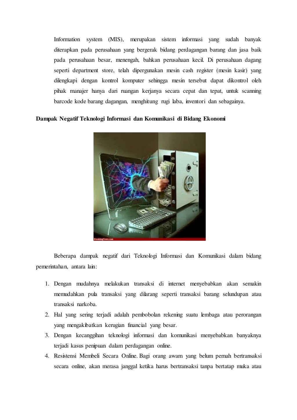 Pengaruh Aplikasi Komputer Dalam Masyarakat