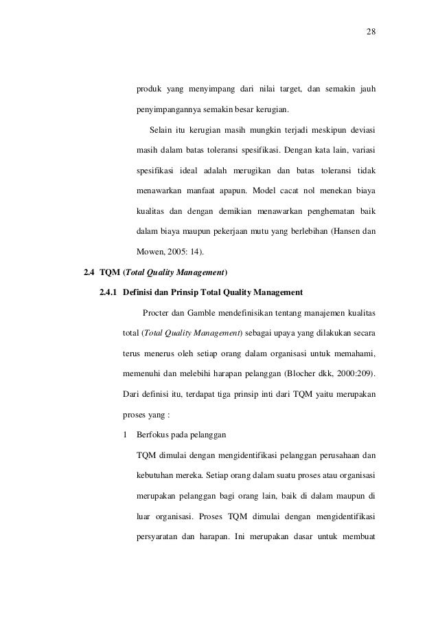Pengaruh Biaya Kualitas Terhadap