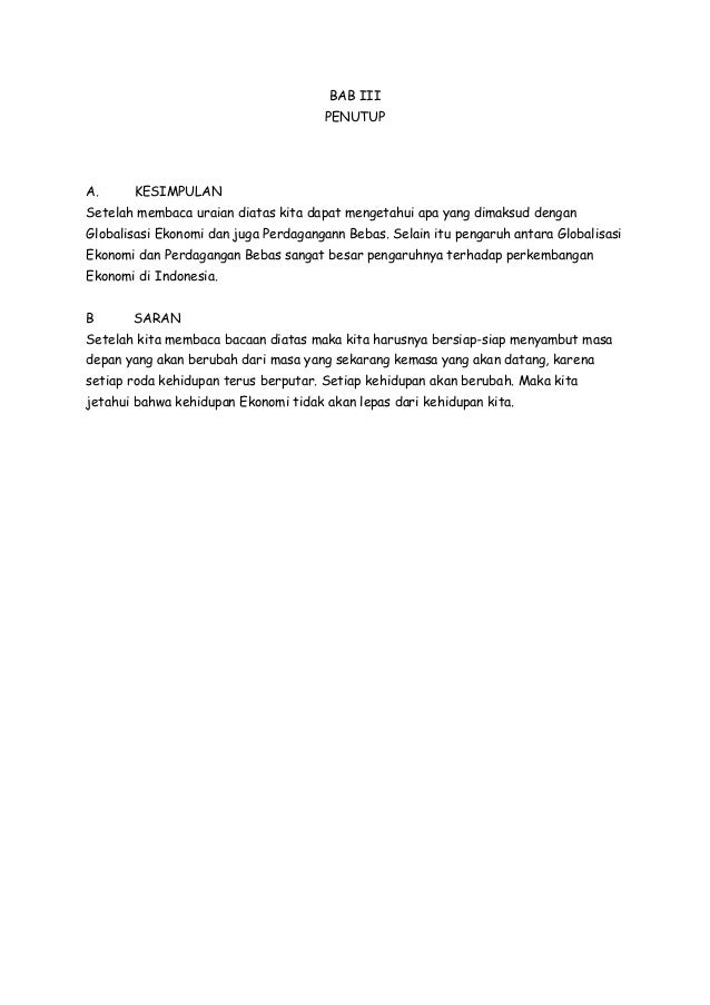 Pengaruh Globalisasi Ekonomi Dan Perdagangan Bebas