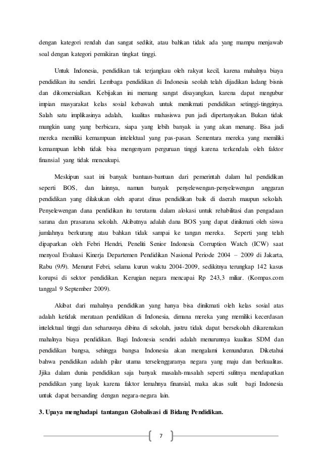 Pengaruh Globalisasi Terhadap Pendidikan