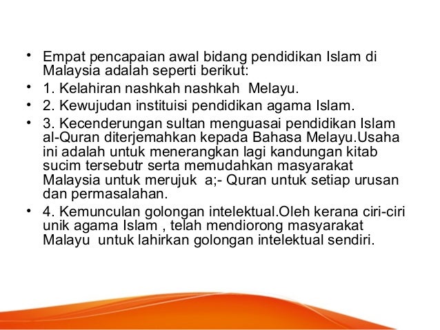 Pengaruh Islam Tanah Melayu Tut 6