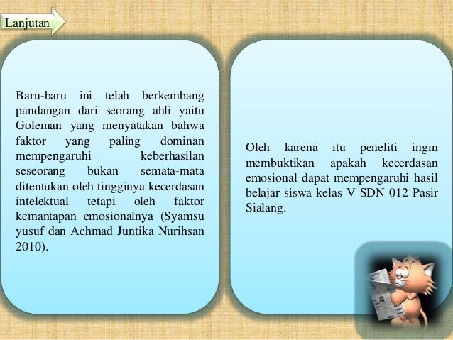 Pengaruh kecerdasan emosional terhadap hasil belajar siswa