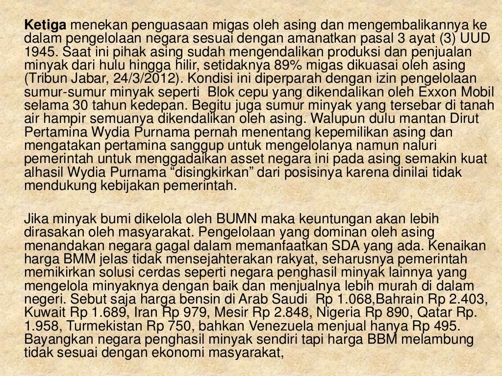 Pengaruh kenaikan bbm terhadap perekonomian indonesia