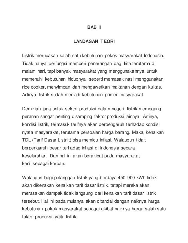 Pengaruh Kenaikan Listrik Terhadap Ekonomi Indonesia