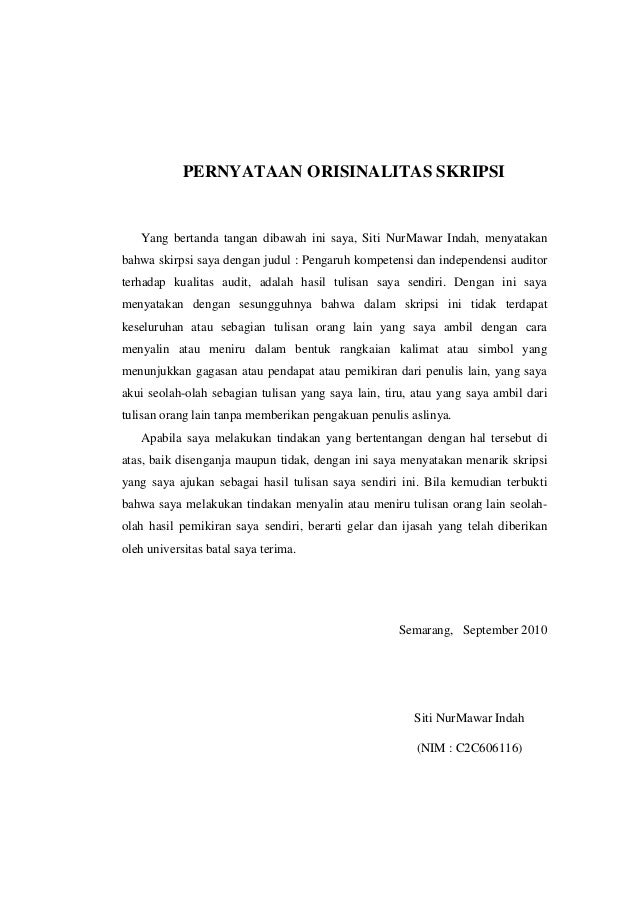 Pengaruh kompetensi dan independensi