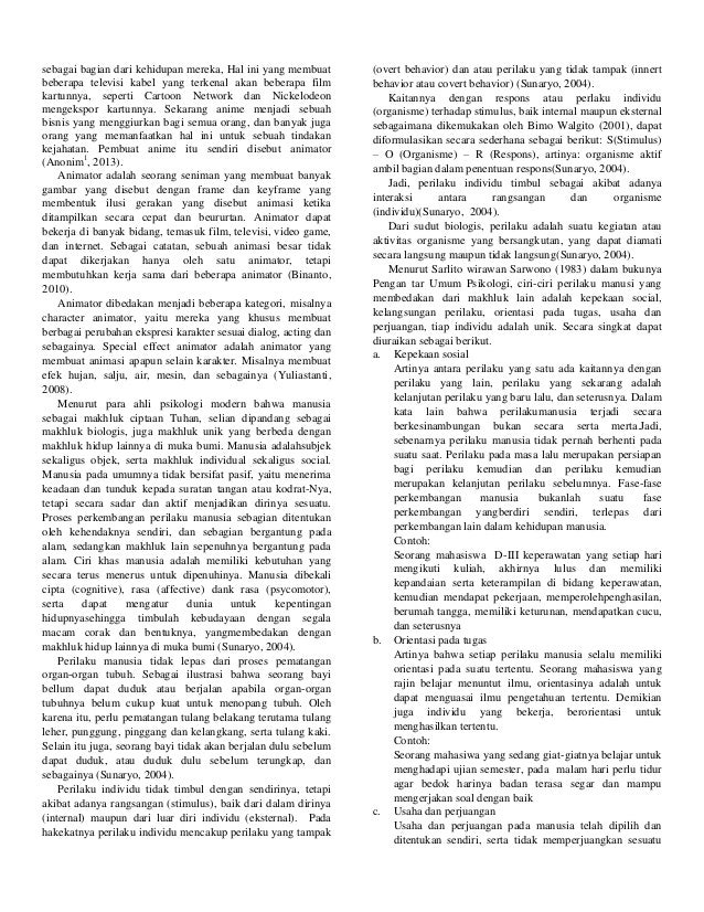 Pengaruh menonton anime (kartun jepang) terhadap perilaku