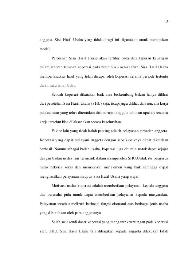 Pengaruh modal sendiri terhadap perolehan sisa hasil usaha 