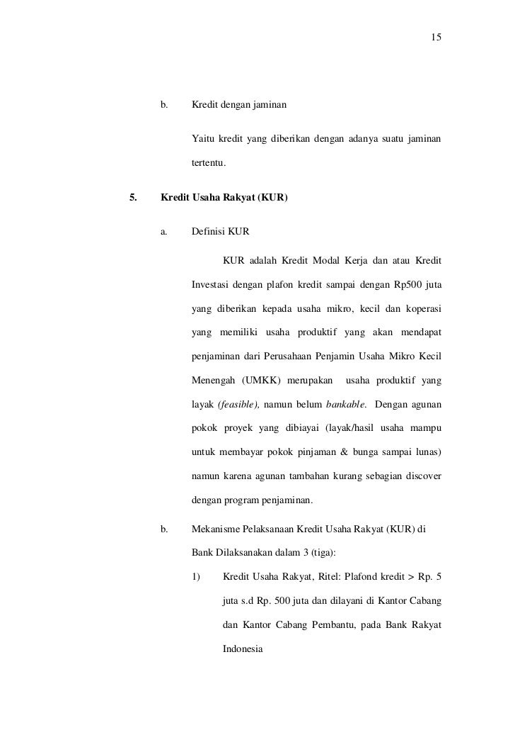 Pengaruh Pemberdayaan Kredit Usaha Rakyat Pada Pt Bank Rakyat Indone
