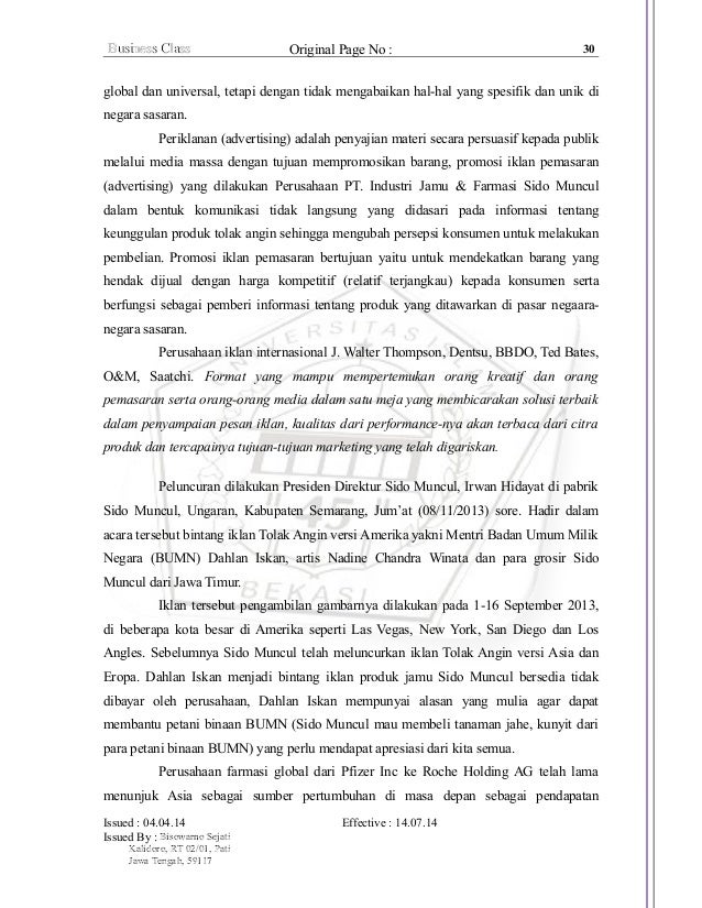 Pengaruh periklanan pemasaran produk tolak angin pt 