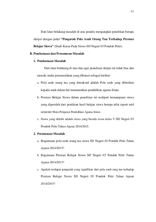 Pengaruh Pola Asuh Orang Tua Terhadap
