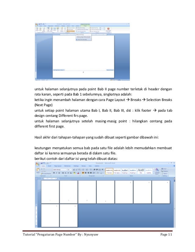 Pengaturan Header Dan Footer