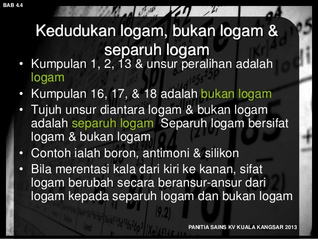 4.4 Pengelasan Unsur Dalam Jadual Berkala