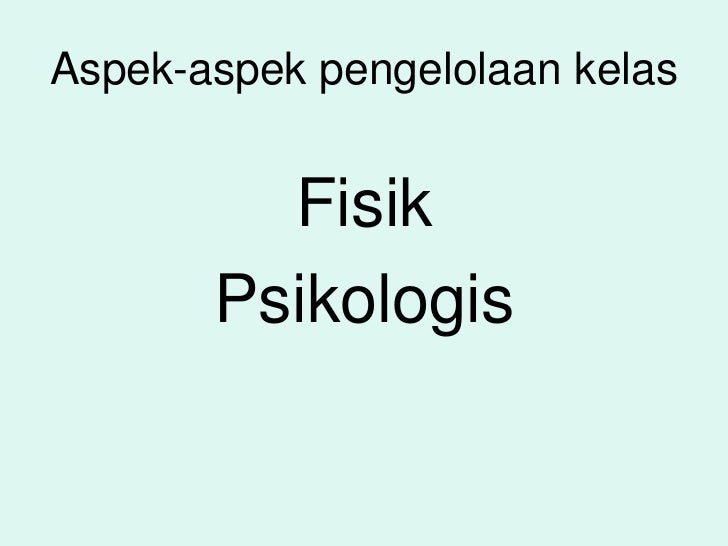Pengelolaan Kelas