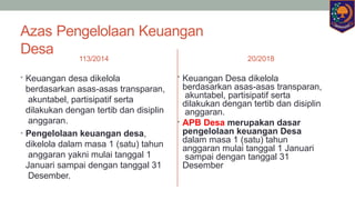 Pengelolaan keuangan desa sesuai Permendagri 20 thn 2018.pptx