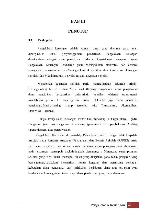 Pengelolaan Keuangan
