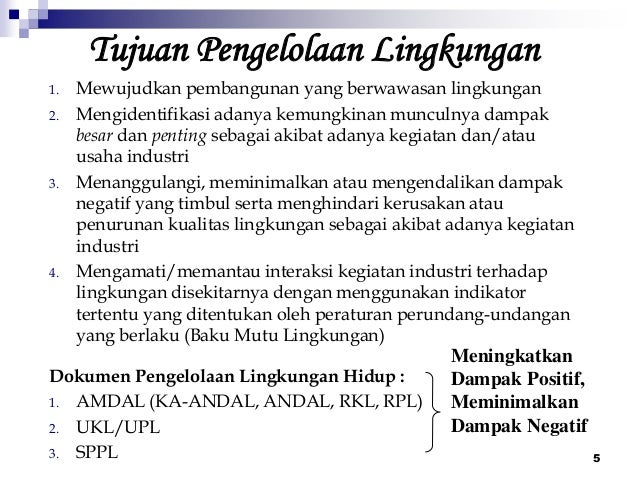 Sebutkan 5 Tujuan Pengelolaan Lingkungan Hidup Coba Sebutkan