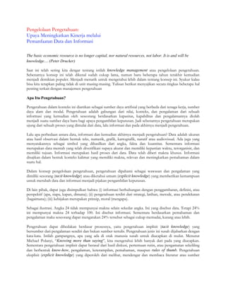 Manfaat Pengelolaan Pengetahuan untuk Organisasi