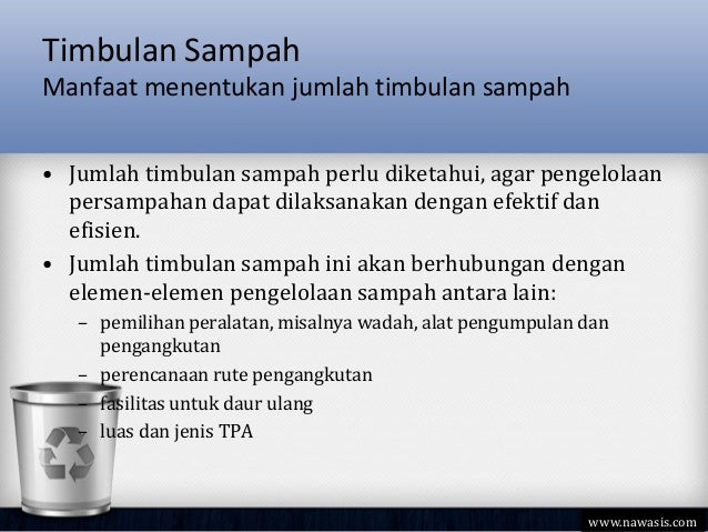 Aspek Teknis Operasional Pengelolaan Sampah (3/4)