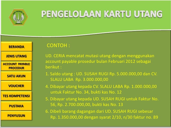 Pengelolaan Kartu Utang