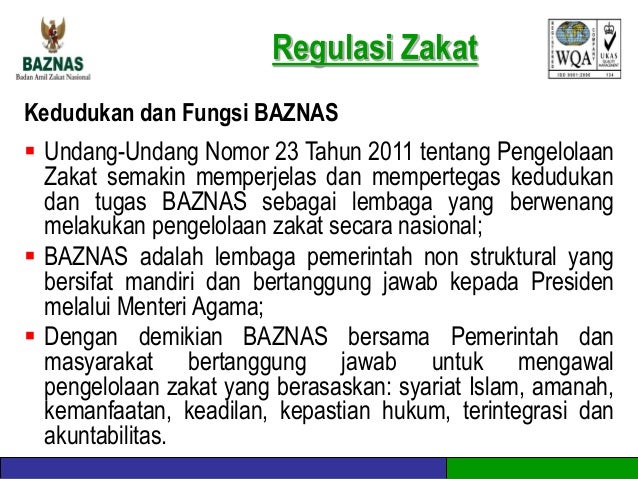 Pengelolaan Zakat Di Indonesia Melalui Baznas Upaya Peningkatan Kesej