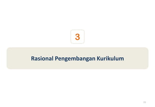 11
Rasional Pengembangan Kurikulum
3
 