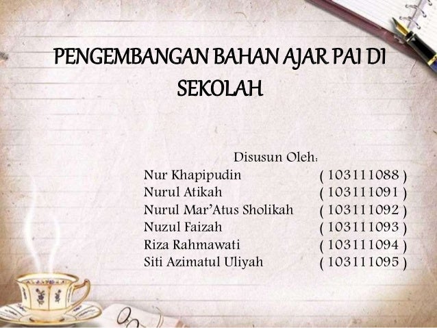 Pengembangan Bahan Ajar Pai Di Sekolah