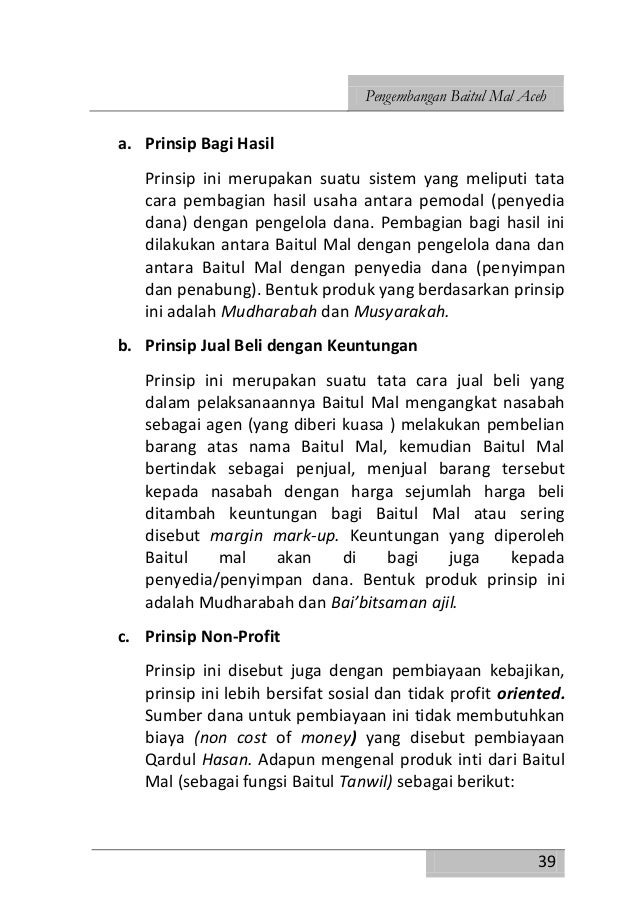 Pengembangan Baitul Mal Aceh