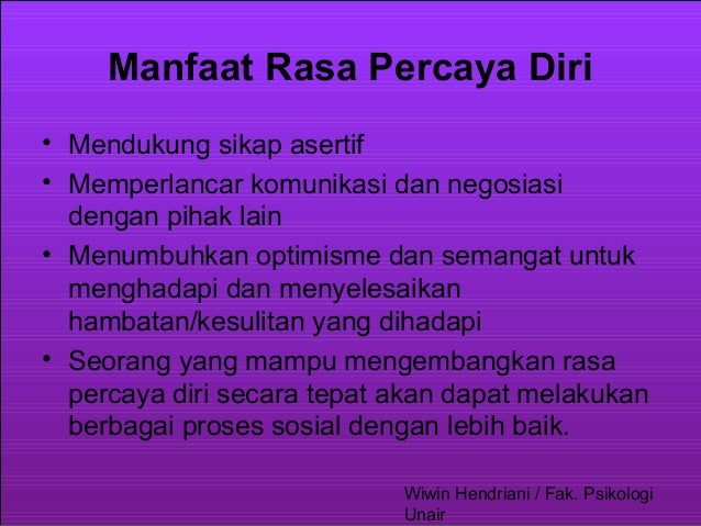 Keuntungan Sikap Percaya Diri - Belajar di Rumah