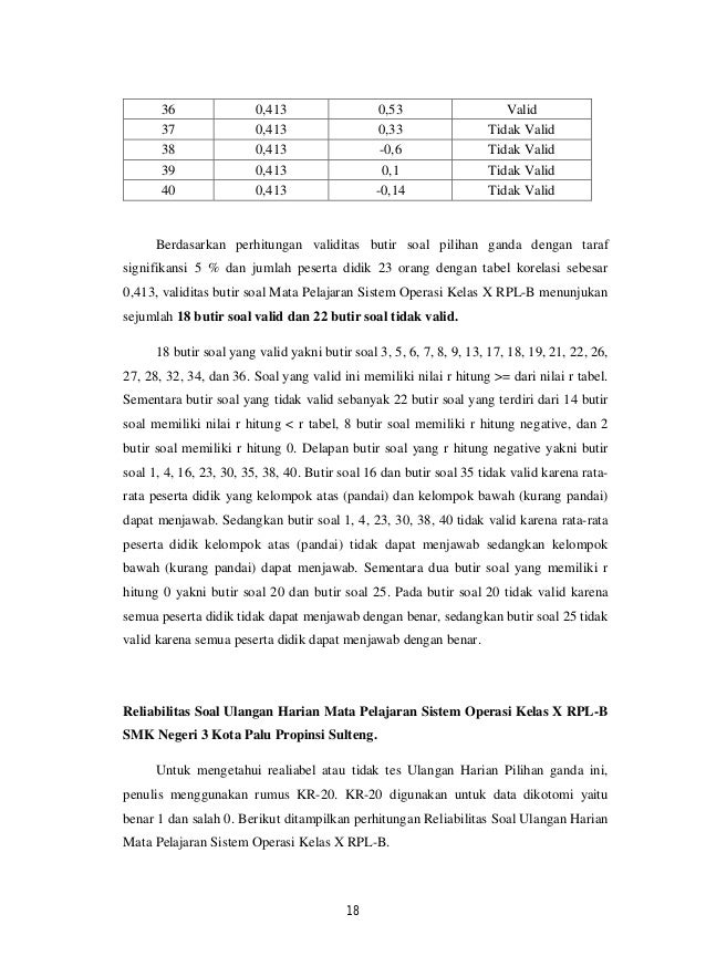 Pengembangan Instrumen Penilaian Dan Analisisnya