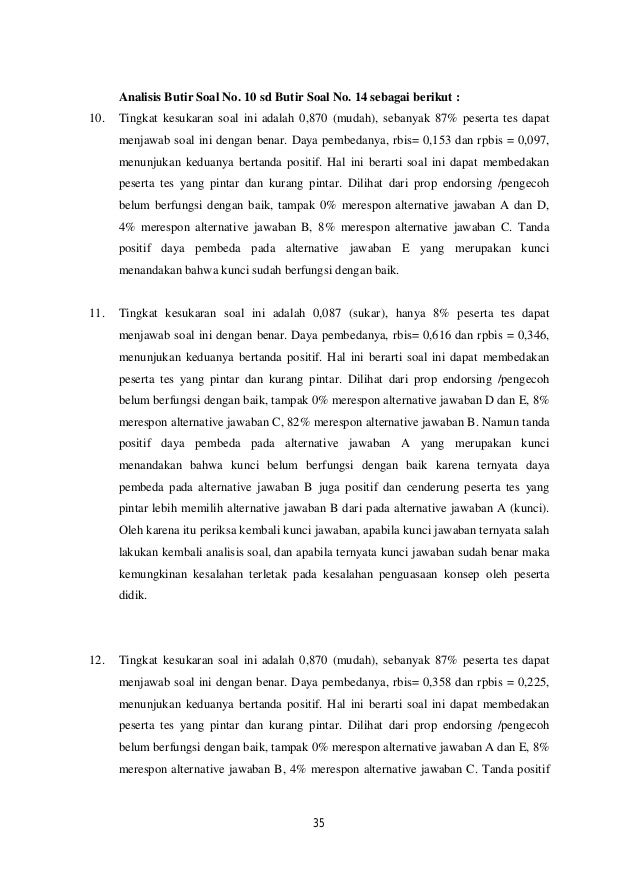 Pengembangan Instrumen Penilaian Dan Analisisnya