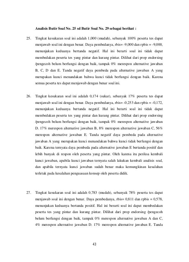 Pengembangan Instrumen Penilaian Dan Analisisnya