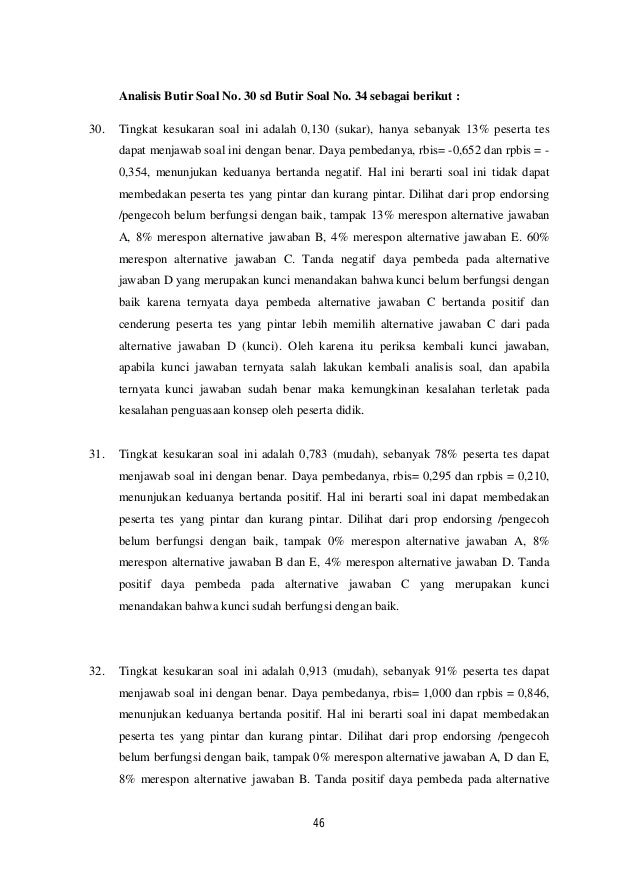 Pengembangan Instrumen Penilaian Dan Analisisnya