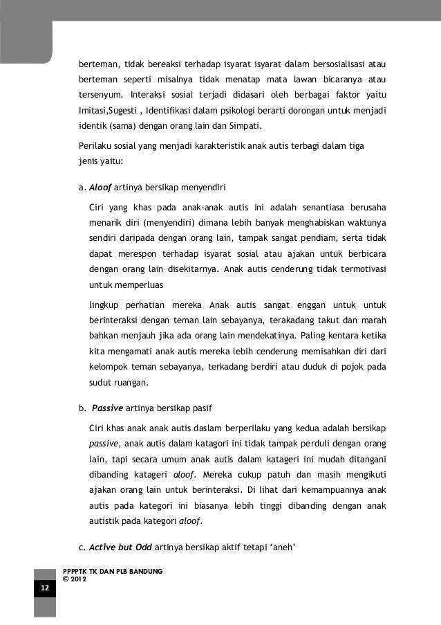 Pengembangan interaksi sosial dan komunikasi anak autis