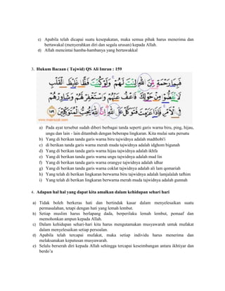 Surah Ali Imran Ayat 159 Secara Garis Besar Menjelaskan Tentang Lembar Kerja Mata Pelajaran PAI SMA