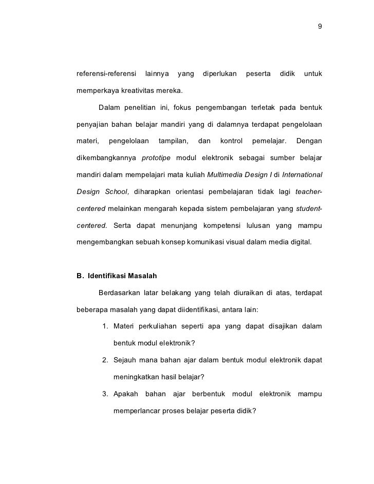 Pengembangan modul elektronik sebagai sumber belajar untuk 