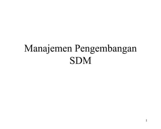 Manajemen Pengembangan
SDM
1
 