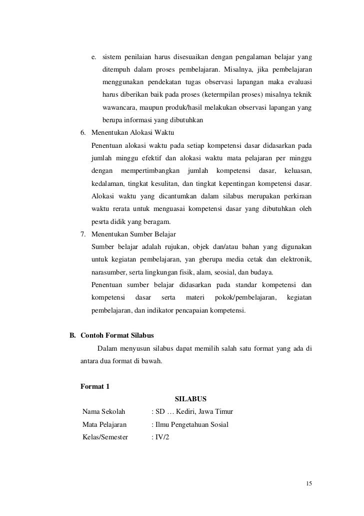 Pengembangan Silabus