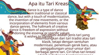 tari kreasi perkembangan untuk masa depan | PPTX