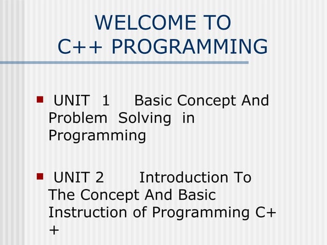 Welcome To Class Programming | PPT