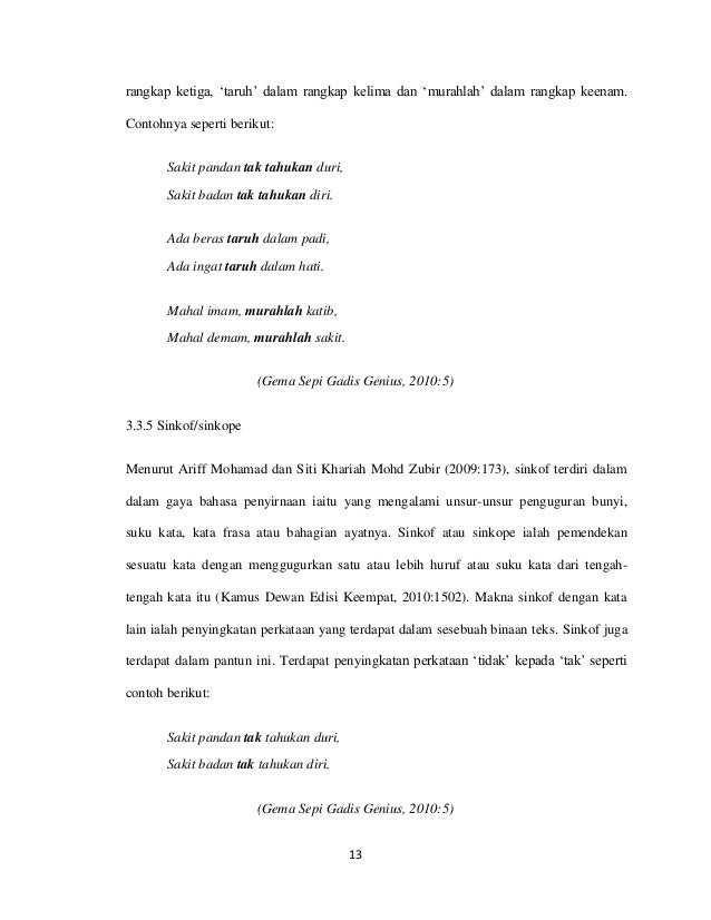 Analisis Struktural Pantun Dua Kerat Nasihat Antologi Gema Sepi Gad