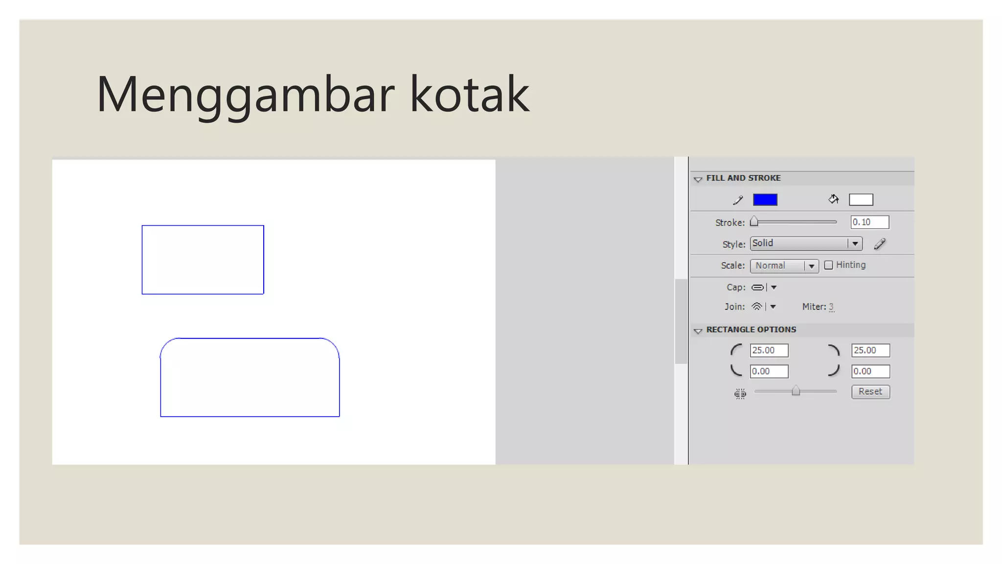 Menggambar kotak
 