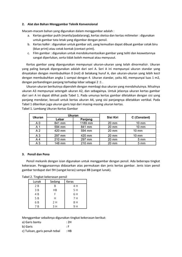Pengenalan alat dan bahan gambar teknik | PDF