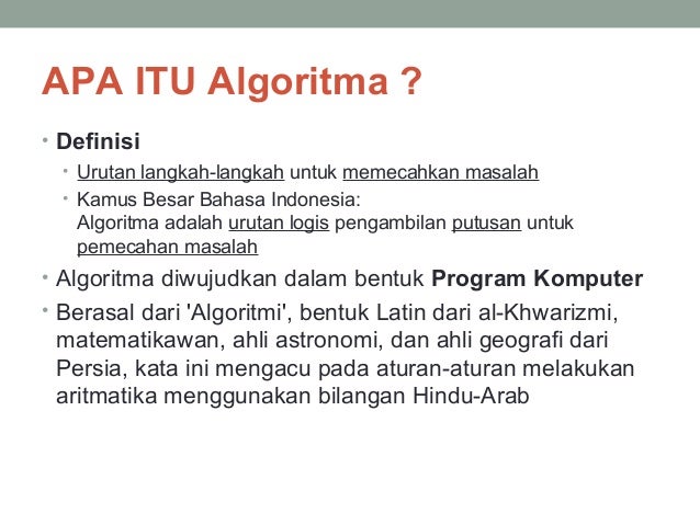 Pengenalan Algoritma