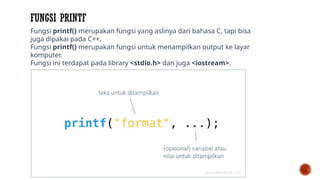 Pengenalan Bahasa C++ dasar untuk pemula | PPTX