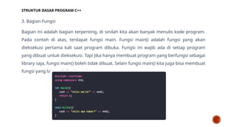 Pengenalan Bahasa C++ dasar untuk pemula | PPTX