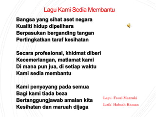 Lagu Kami Sedia Membantu
Lagu: Fauzi Marzuki
Lirik: Habsah Hassan
 