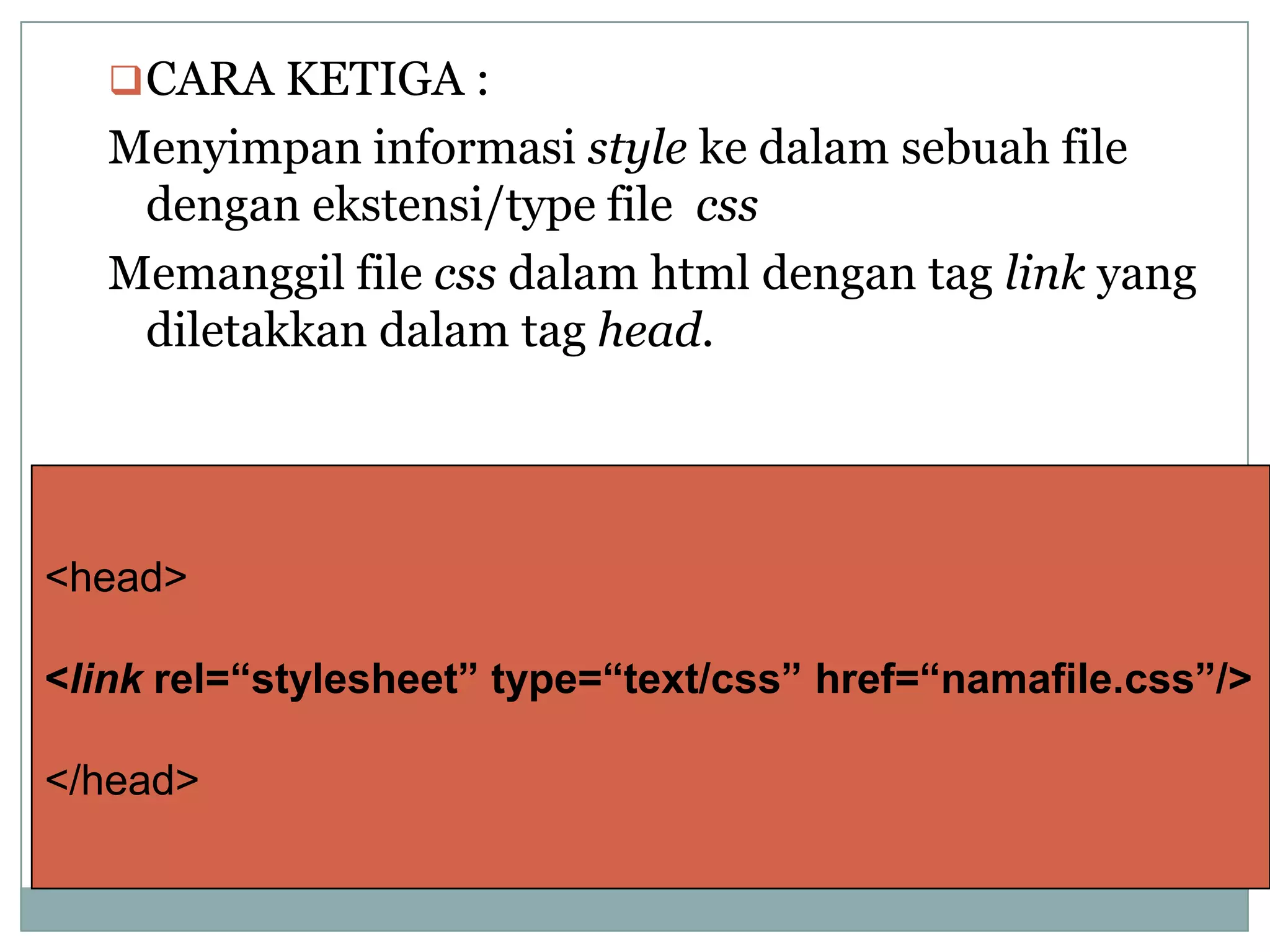 Pengenalan css | PPT
