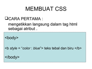 Pengenalan css | PPT