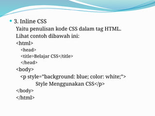 cascading style sheets in html website koding | PPTX