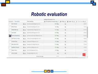 ‹#›
Robotic evaluation
 